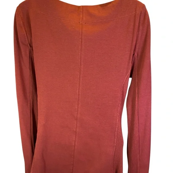 Free People Rust Red Lace-Up Long Sleeve Top Women’s Large - Picture 6 of 7